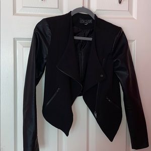 Black Leather/Cloth Jacket
